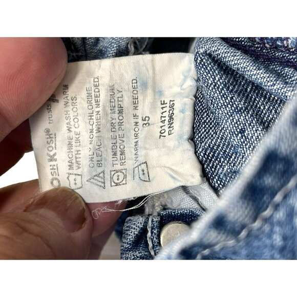 Vintage Oshkosh Bib Overalls Carpenter Denim Baby Size 0-6 Months Medium - Picture 6 of 6